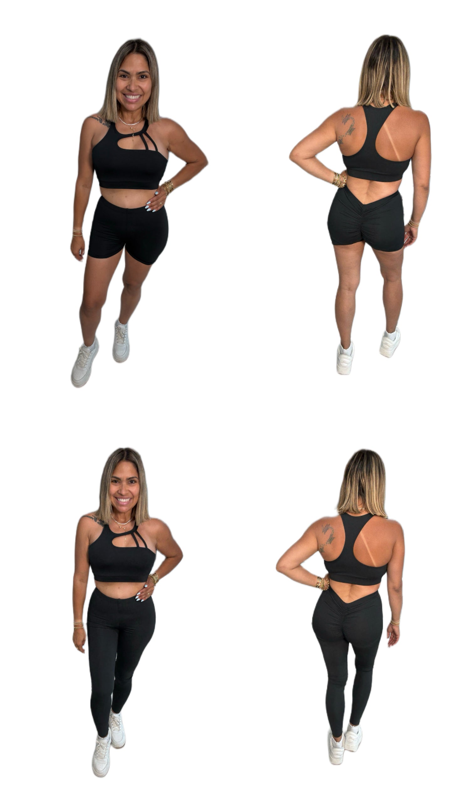 El trío top + legguins +short