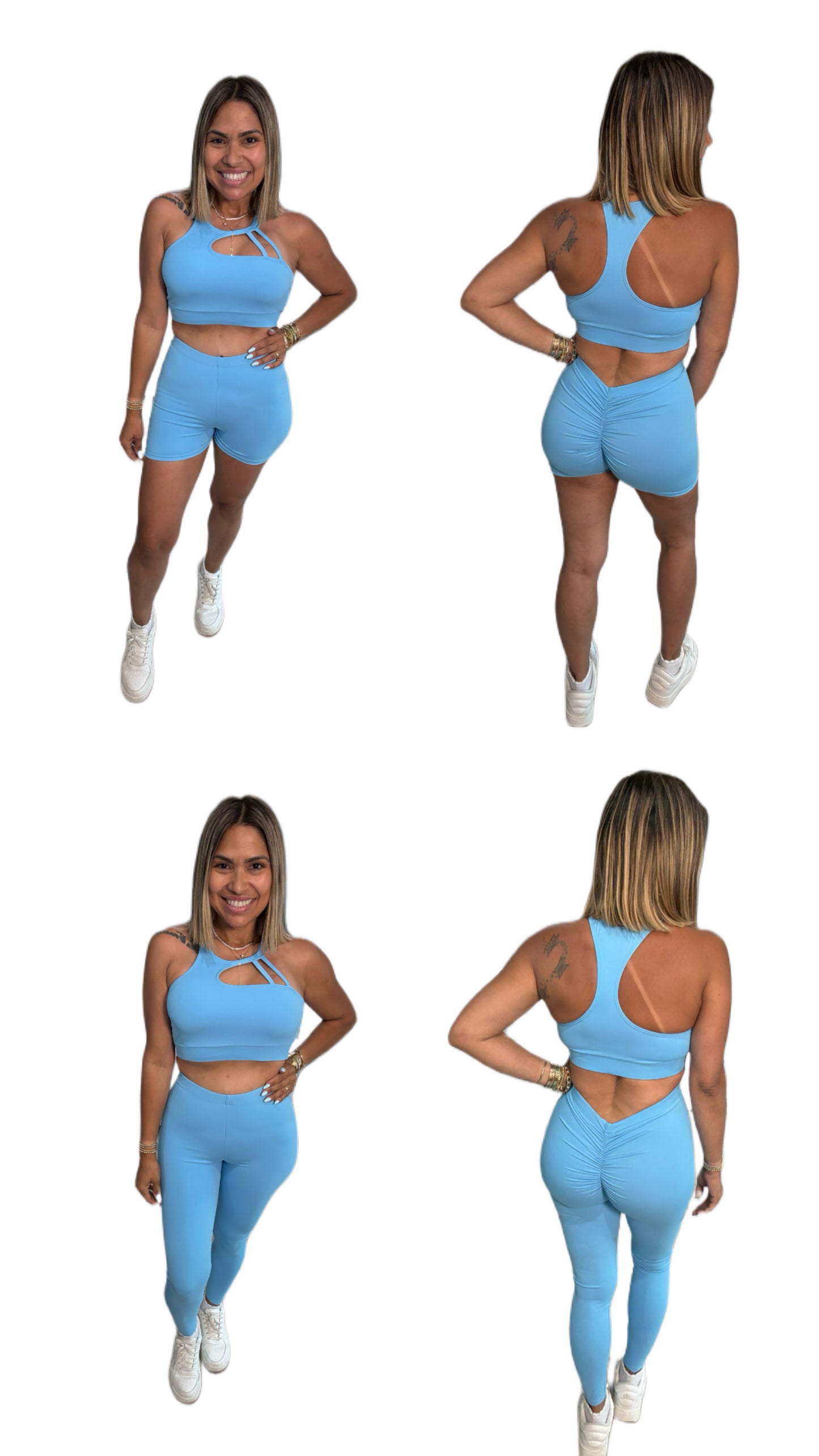El trío top + legguins +short