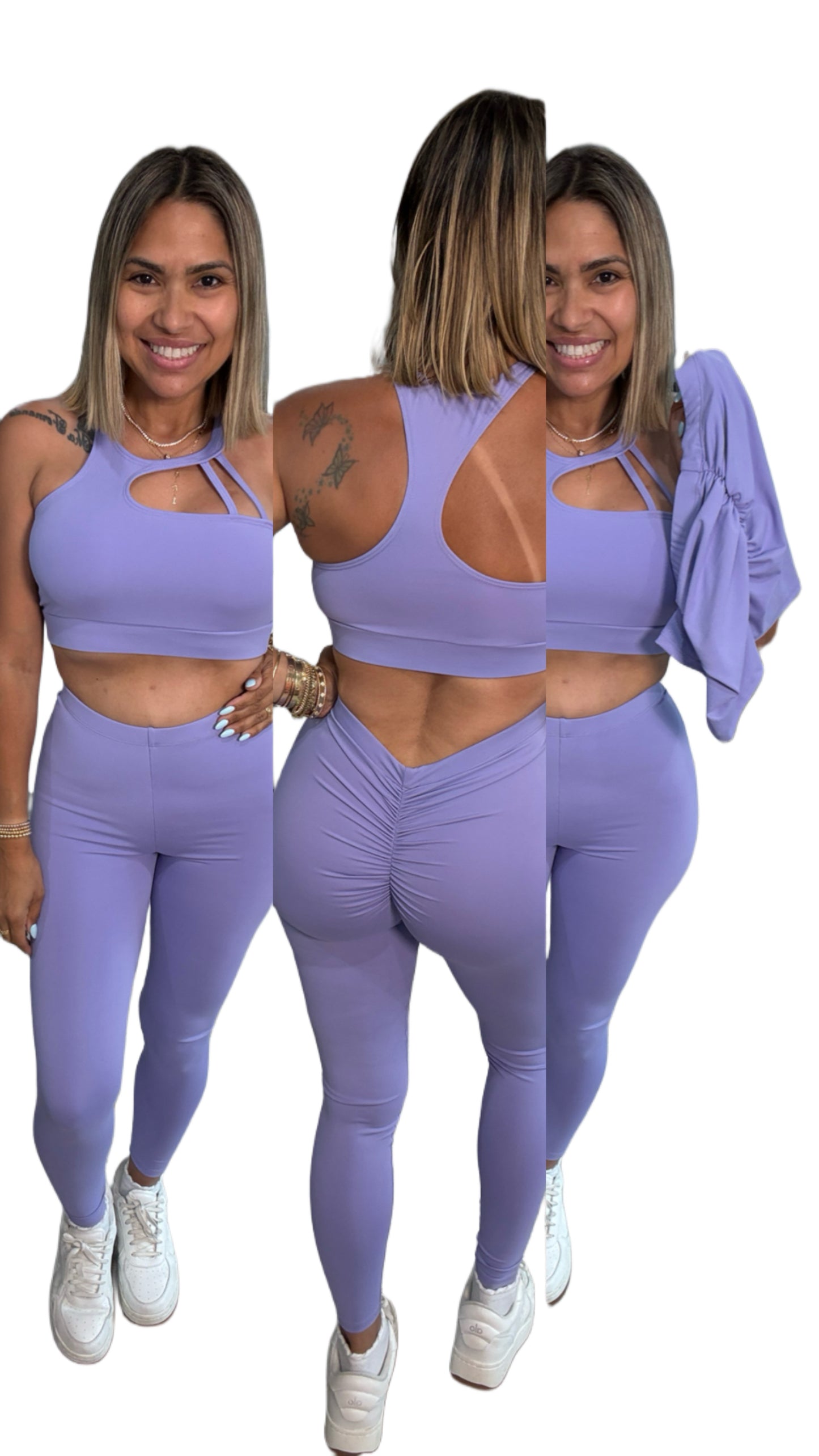 El trío top + legguins +short