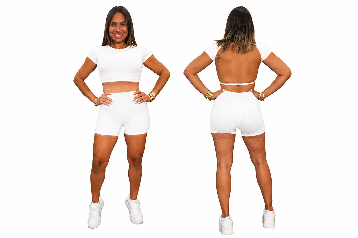 Set Open Back Manga Corta