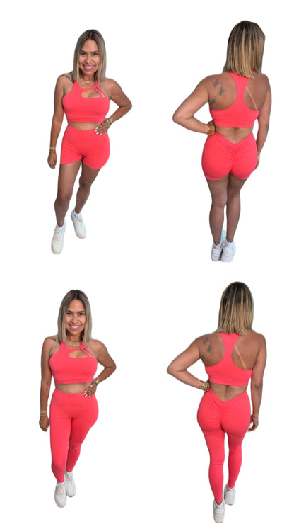 El trío  top + legguins +short