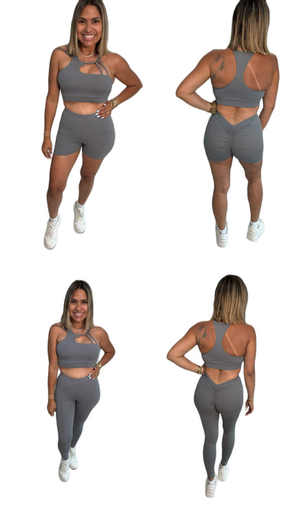 El trío  top + legguins +short